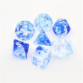 Nebula Dark Blue and White Dice Set - Rollespilsterninger - Chessex